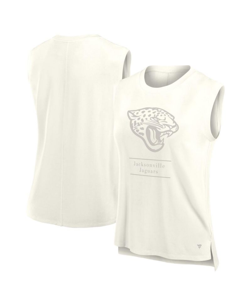 Women's Cream Jacksonville Jaguars Studio Embrace Tank Top