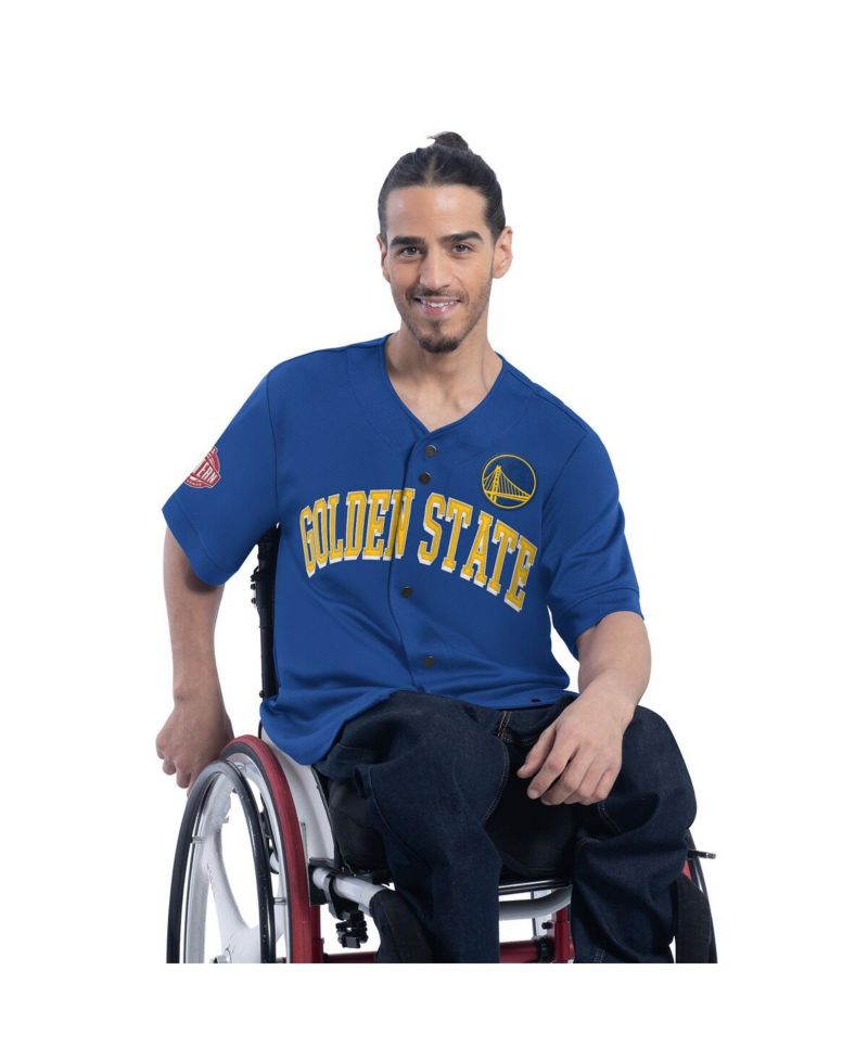 Men's Royal Golden State Warriors Adaptive Star Player Fashion Baseball Jersey