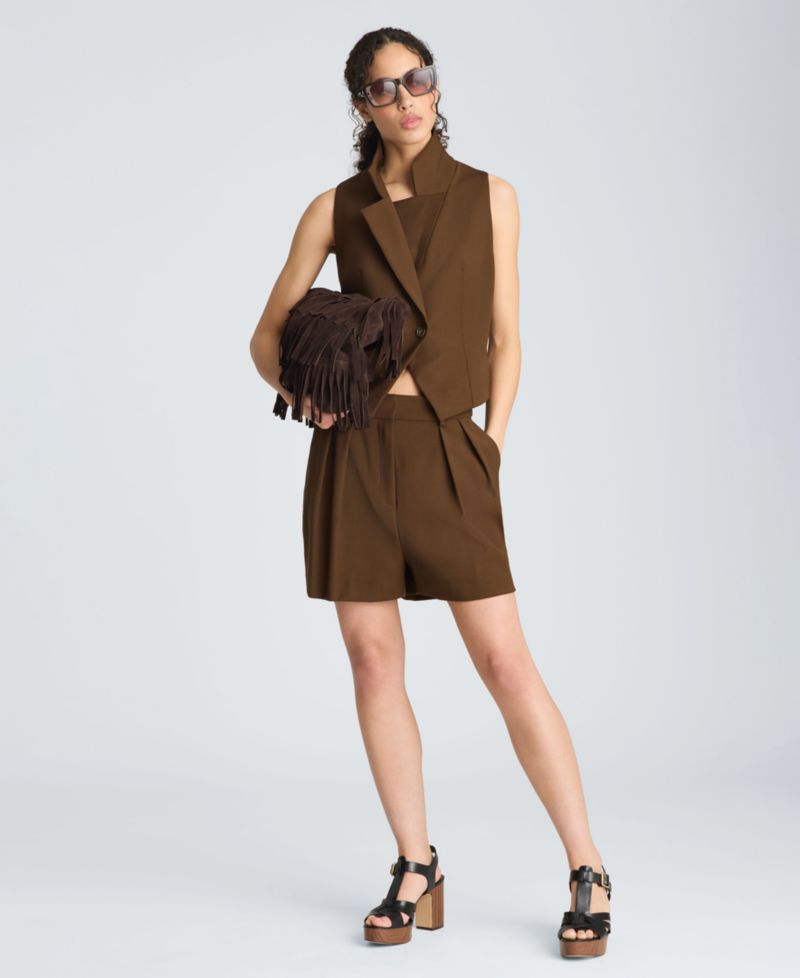 Women's Fitted one Button Vest with Side Piping