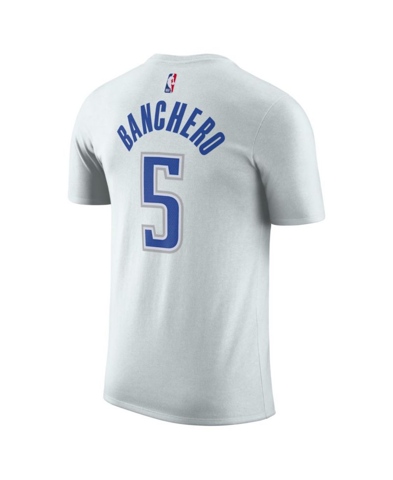 Men's and Women's Paolo Banchero Silver Orlando Magic 2025/26 City Edition Name & Number T-Shirt