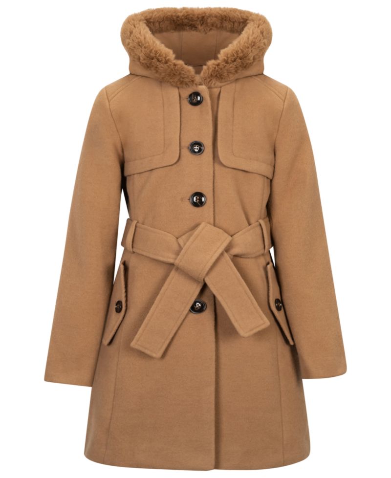 S Rothschild Girls' 6-16 Long-Sleeve Belted Trench Coat