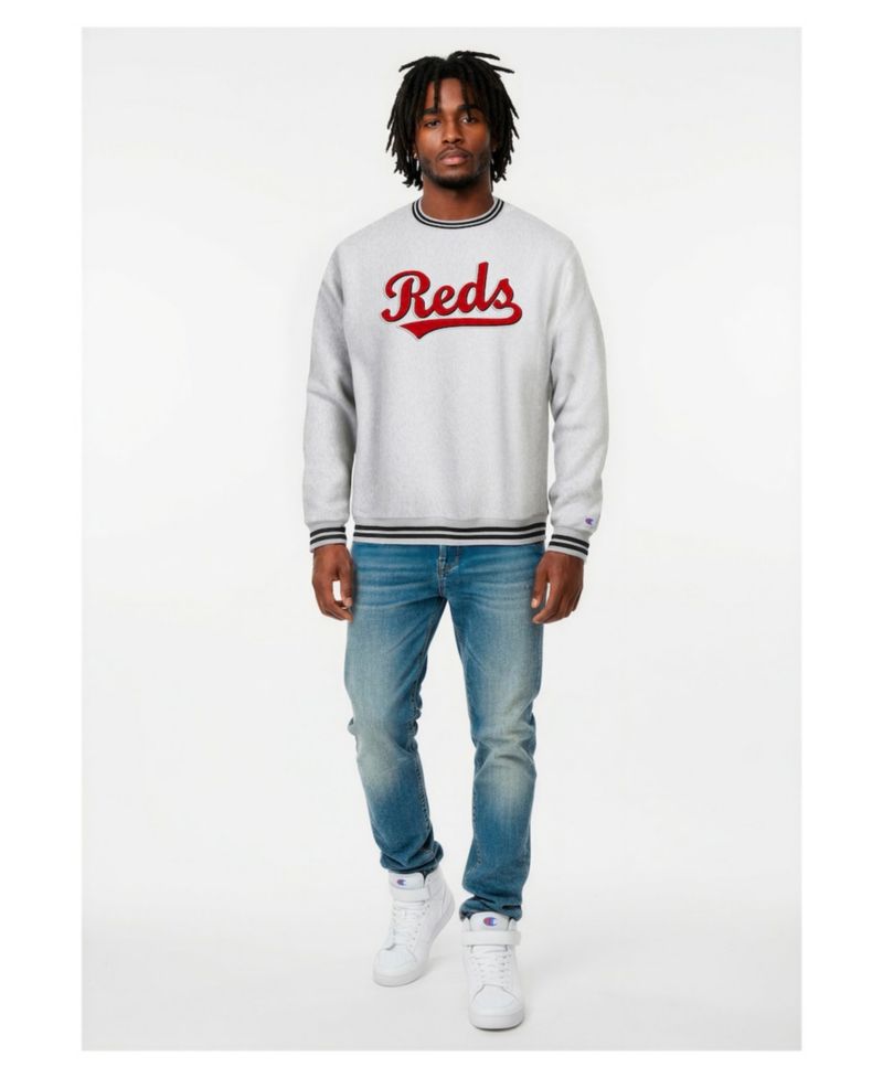 Men's Heather Gray Cincinnati Reds Reverse Weave Sweatshirt