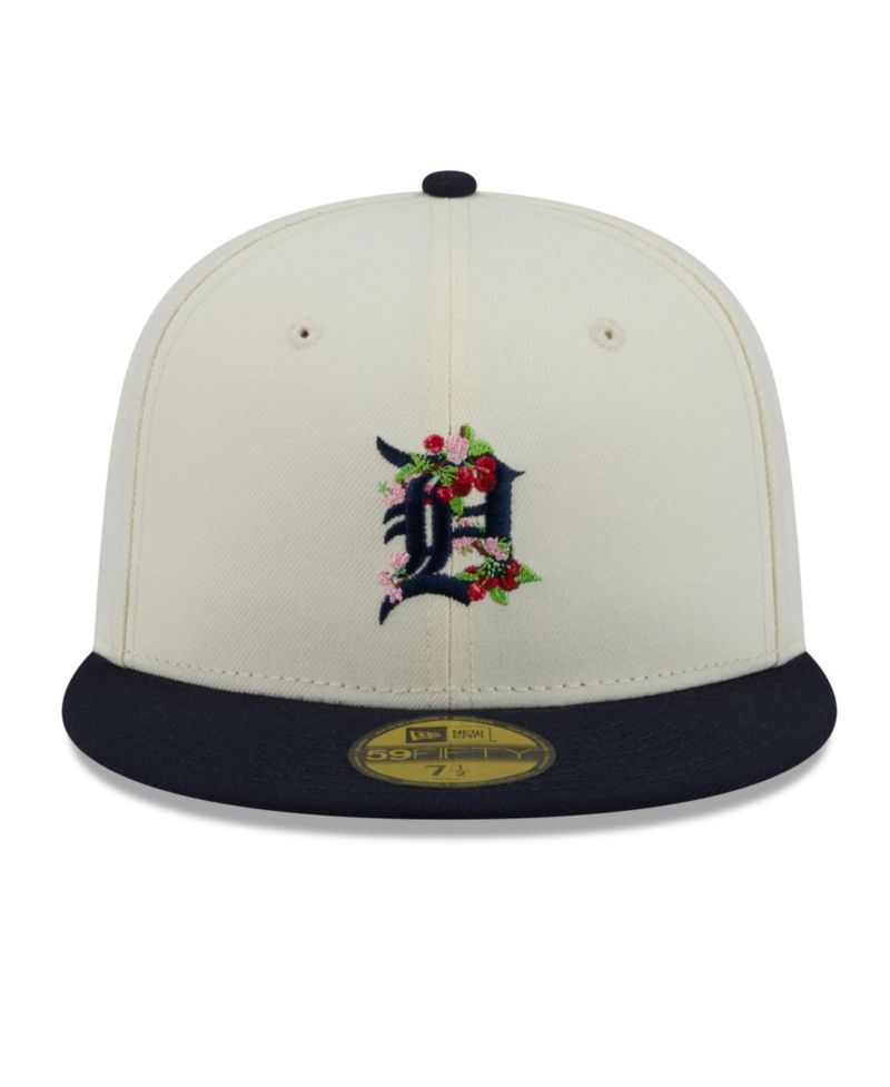 Men's White/Navy Detroit Tigers Blossom 59FIFTY Fitted Hat