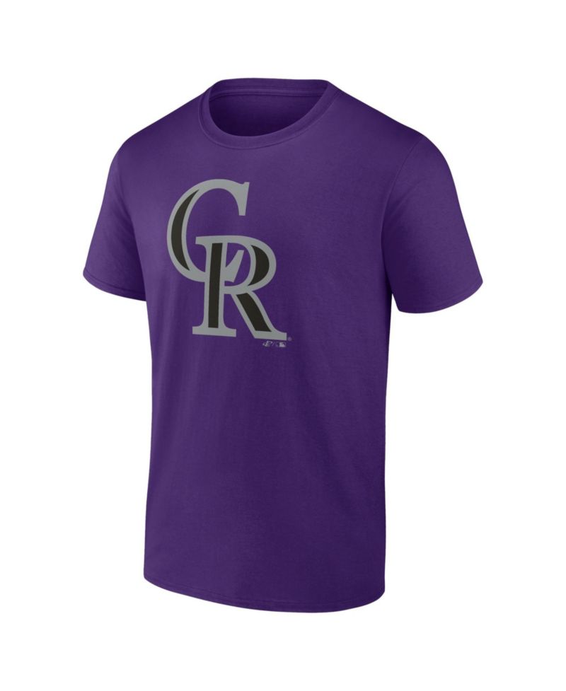 Men's Purple Colorado Rockies Official Logo T-Shirt