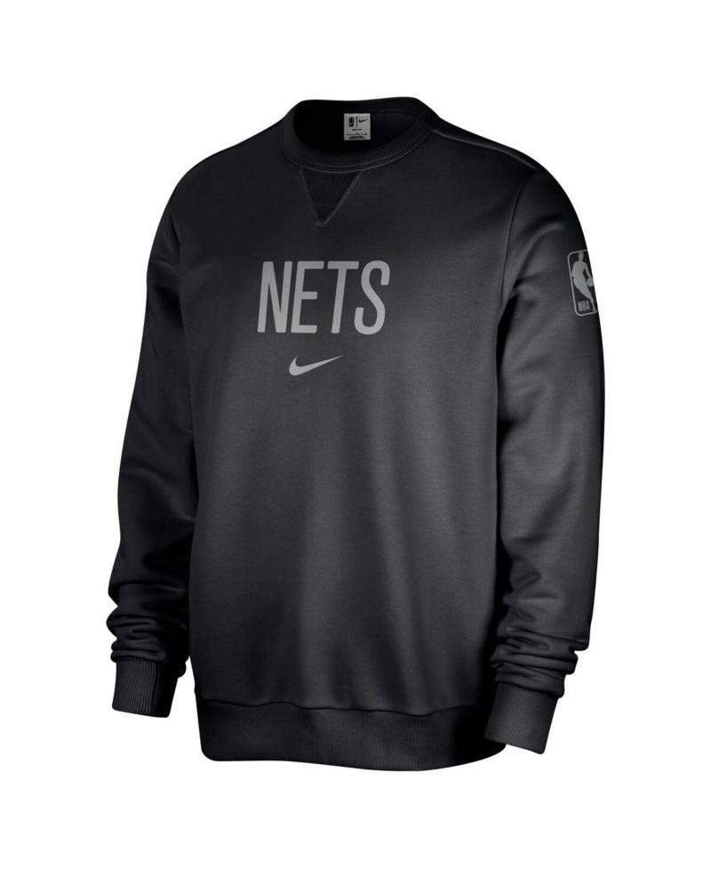 Men's Black Brooklyn Nets Courtside Standard Issue Performance Pullover Sweatshirt