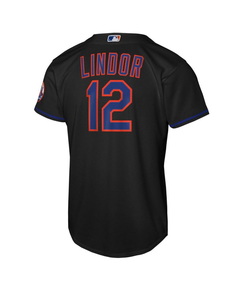Big Boys and Girls Francisco Lindor Black New York Mets Alternate Stadium Player Jersey