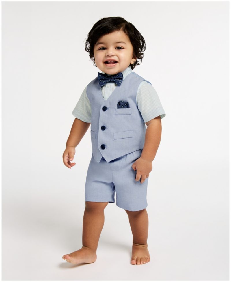 Baby Boys' Short-Sleeve Shirt, Vest and Shorts, 3-Piece Set