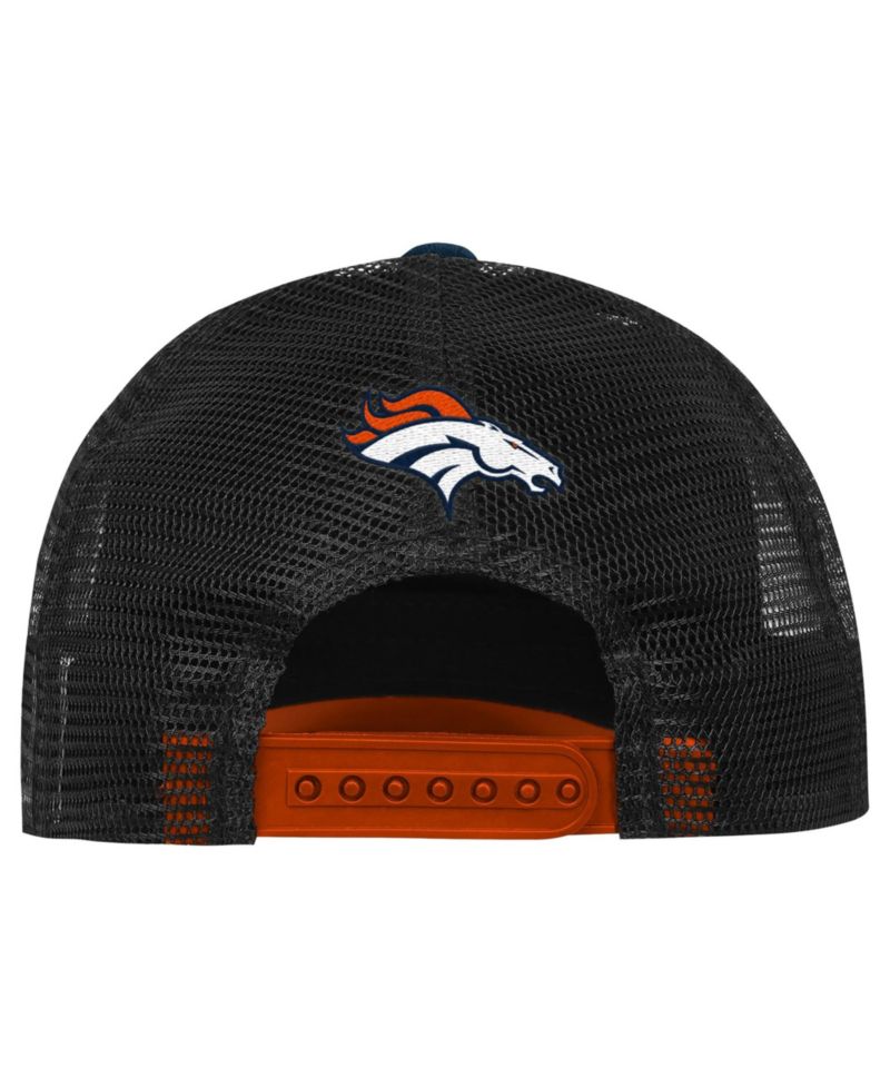 Big Boys and Girls Navy/Orange Denver Broncos Handoff Foam Adjustable Trucker Hat
