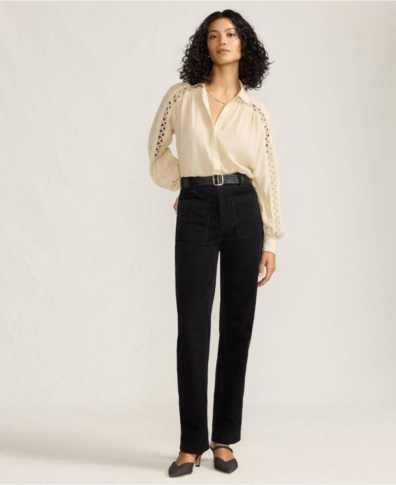 Women's Corduroy High Rise Rail Straight Leg Pants