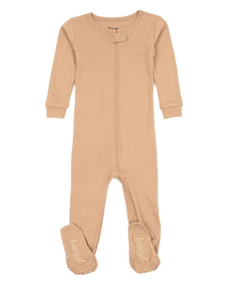 Toddler Matching Family One Piece Footed Cotton Long Sleeve Solid Color Pajamas 2T-5T
