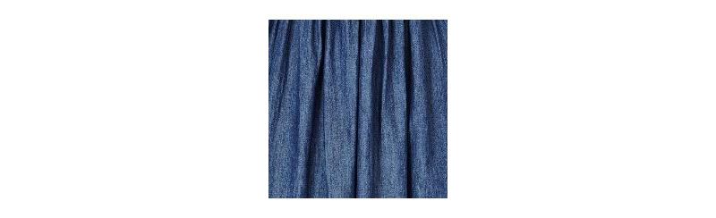 Women's Denim Chambray Gathered Midi Skirt