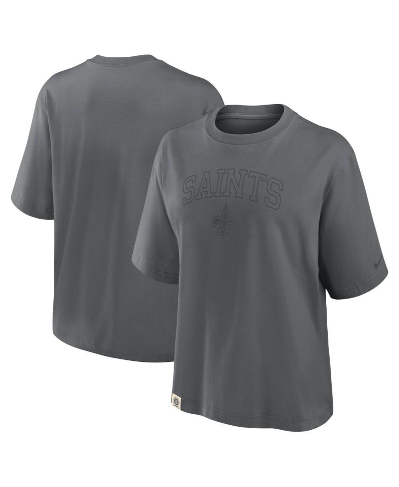 Women's Charcoal New Orleans Saints Glory Arch Boxy T-Shirt