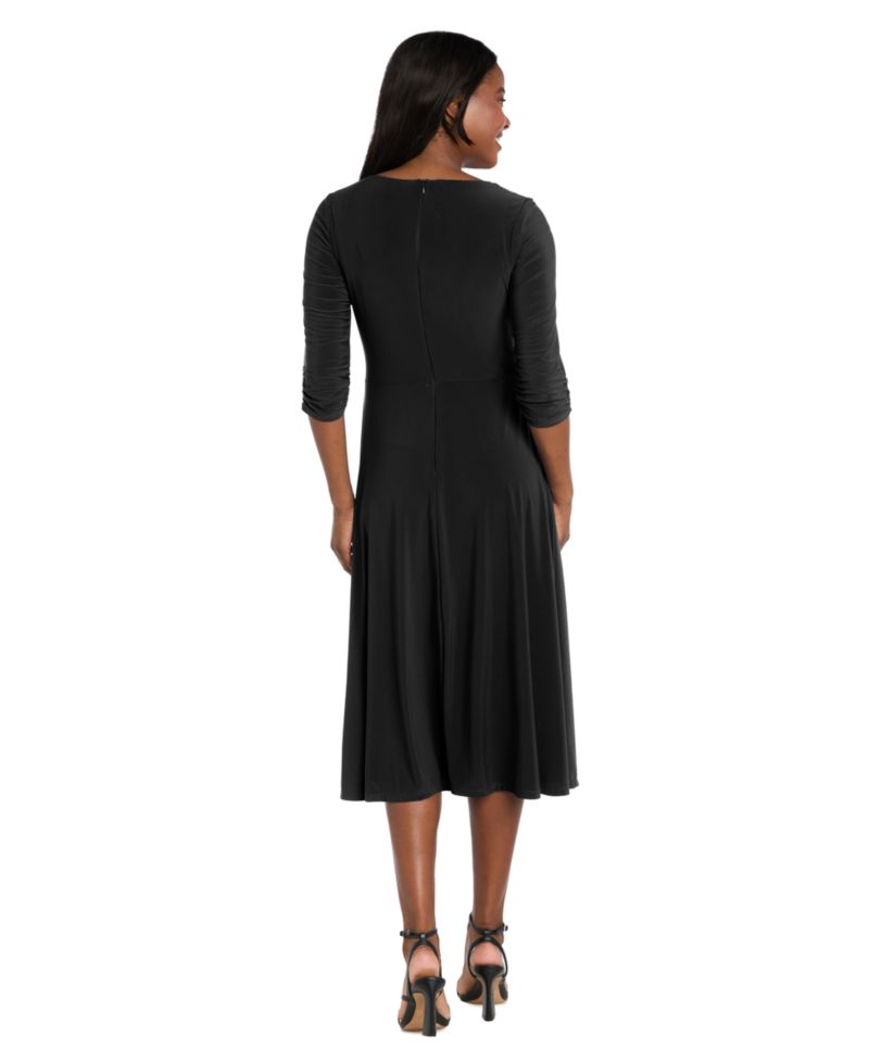 Women's Pleated Crochet Open Back Midi Dress