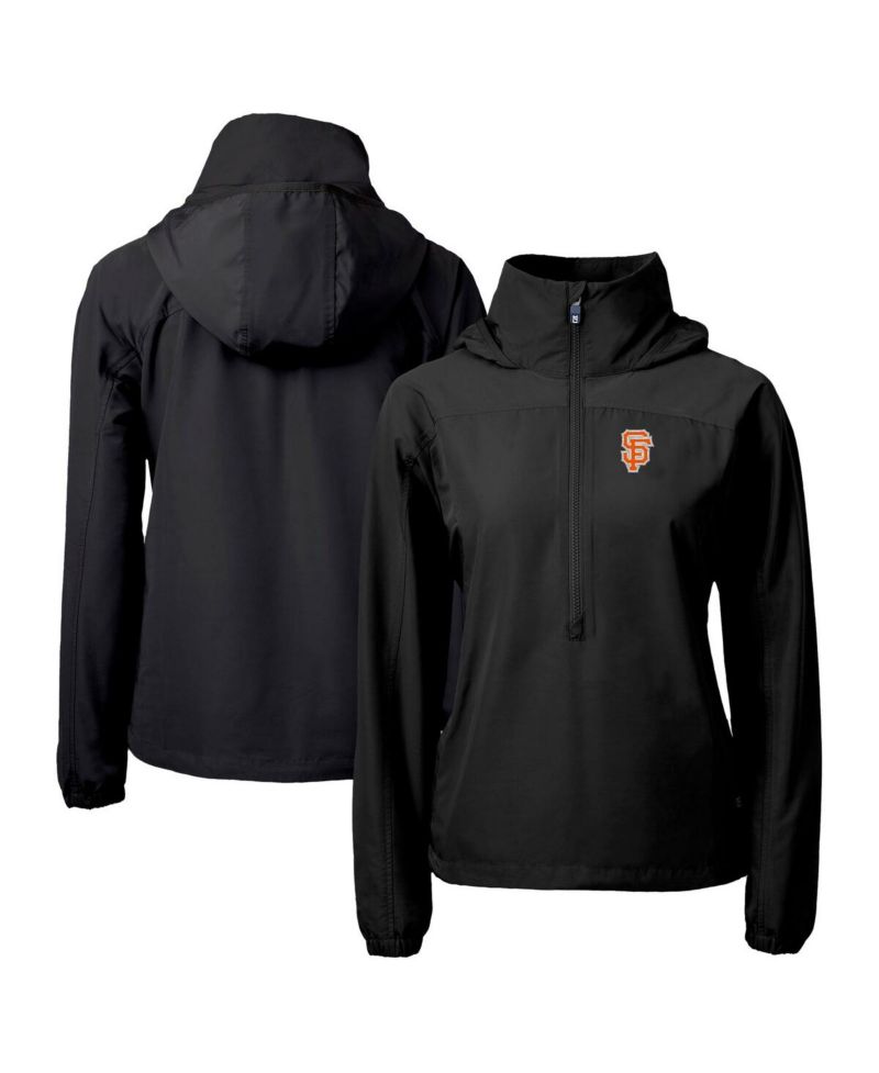 Women's Black San Francisco Giants City Connect Charter Eco Half-Zip Anorak Jacket