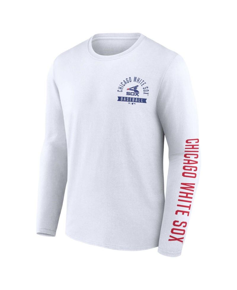 Men's White Chicago White Sox Pressbox Long Sleeve T-shirt