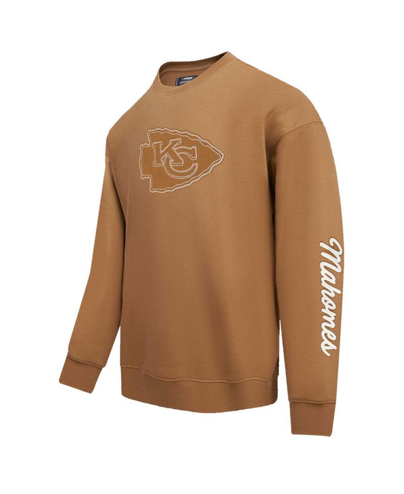 Men's Patrick Mahomes Brown Kansas City Chiefs Pullover Crewneck Sweatshirt