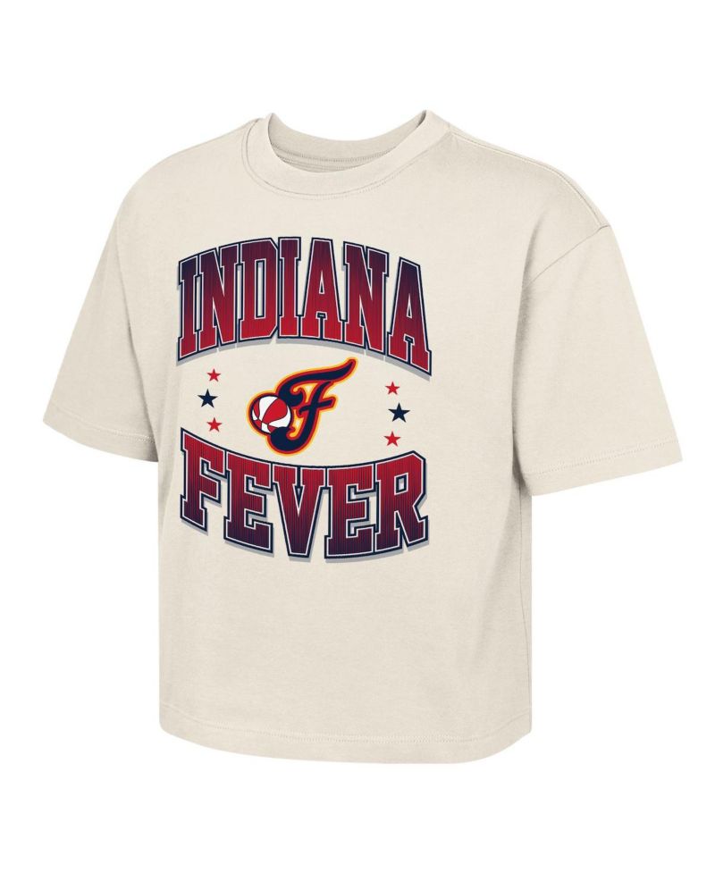 Big Boys and Girls Natural Indiana Fever Unbeatable Boxy T-Shirt