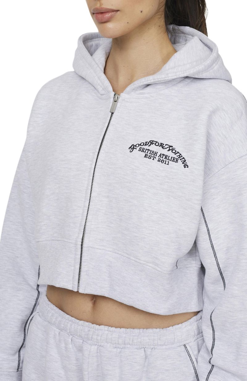Women's Coverlock Vintage Crop Zip Hoodie