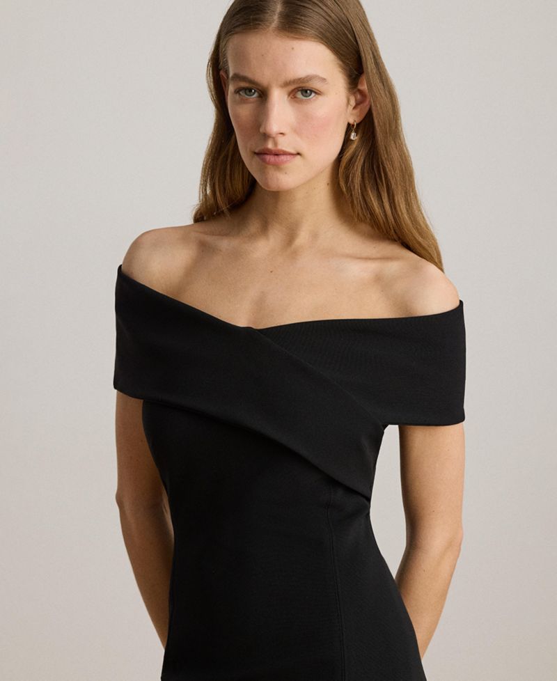 Women's Faille Off-the-Shoulder Cocktail Dress