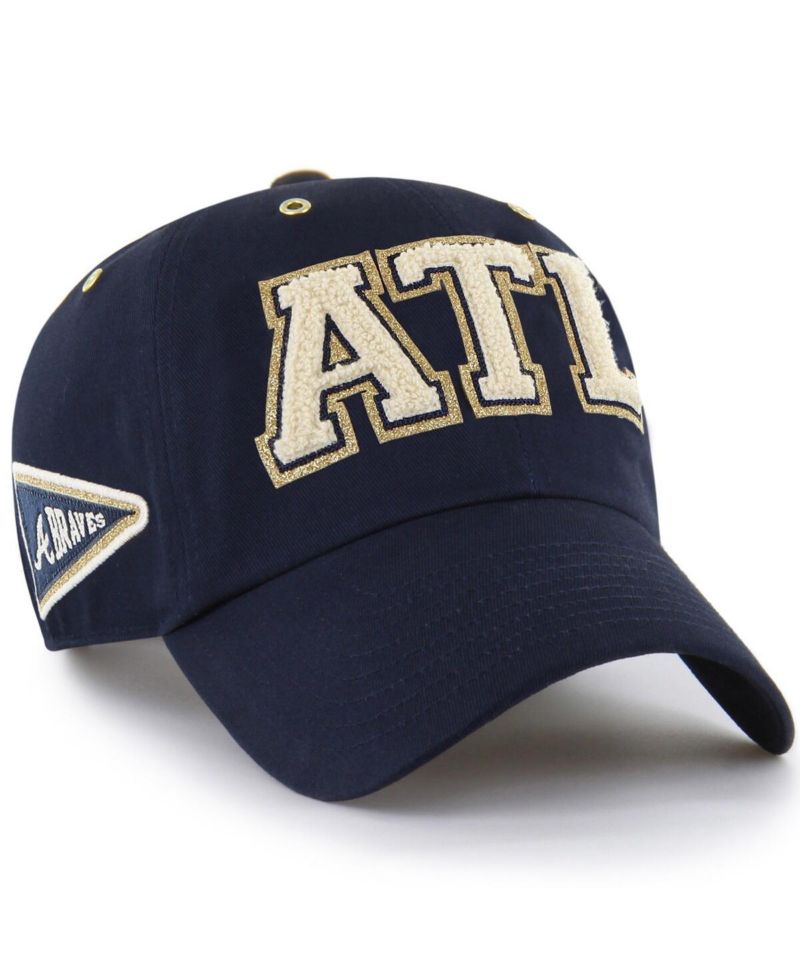 Stoney Clover Lane X Men's Navy Atlanta Braves Acro Charm Clean Up Adjustable Hat