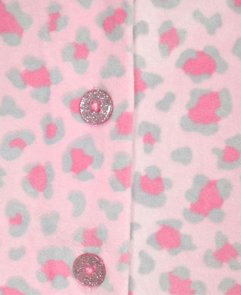 Girls' 5-16 Velour Print Long-Sleeve Ruffle-Trim Pajama and Scrunchie, 3-Piece Set