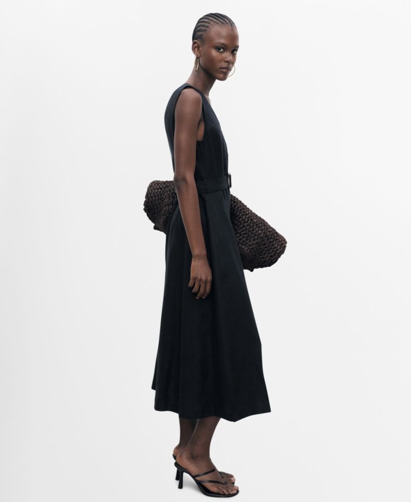 Women's Flared Linen Dress