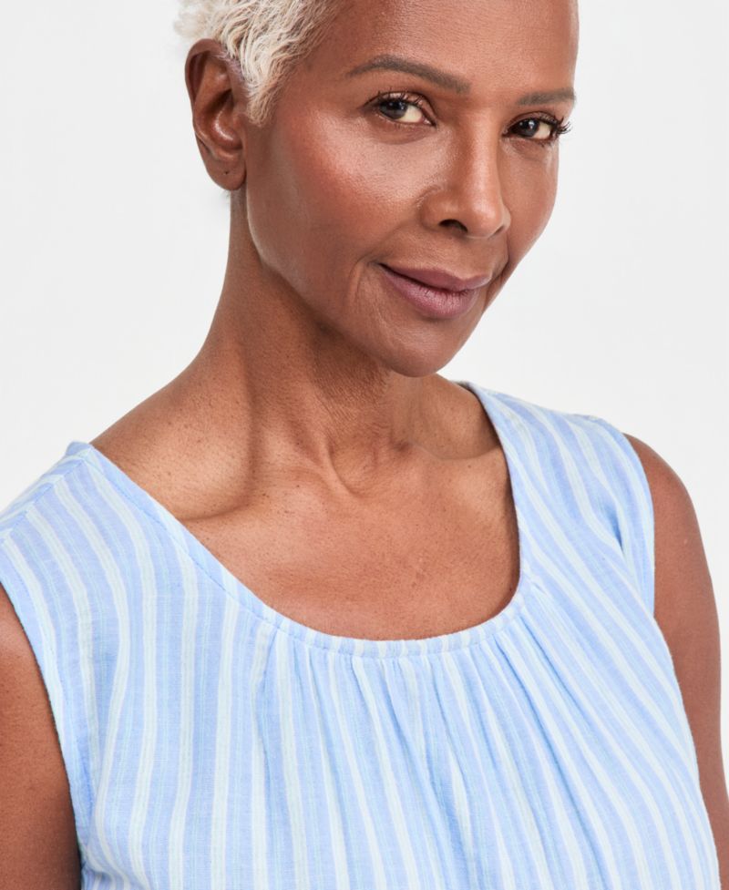 Petite Sleeveless Crew Neck Top