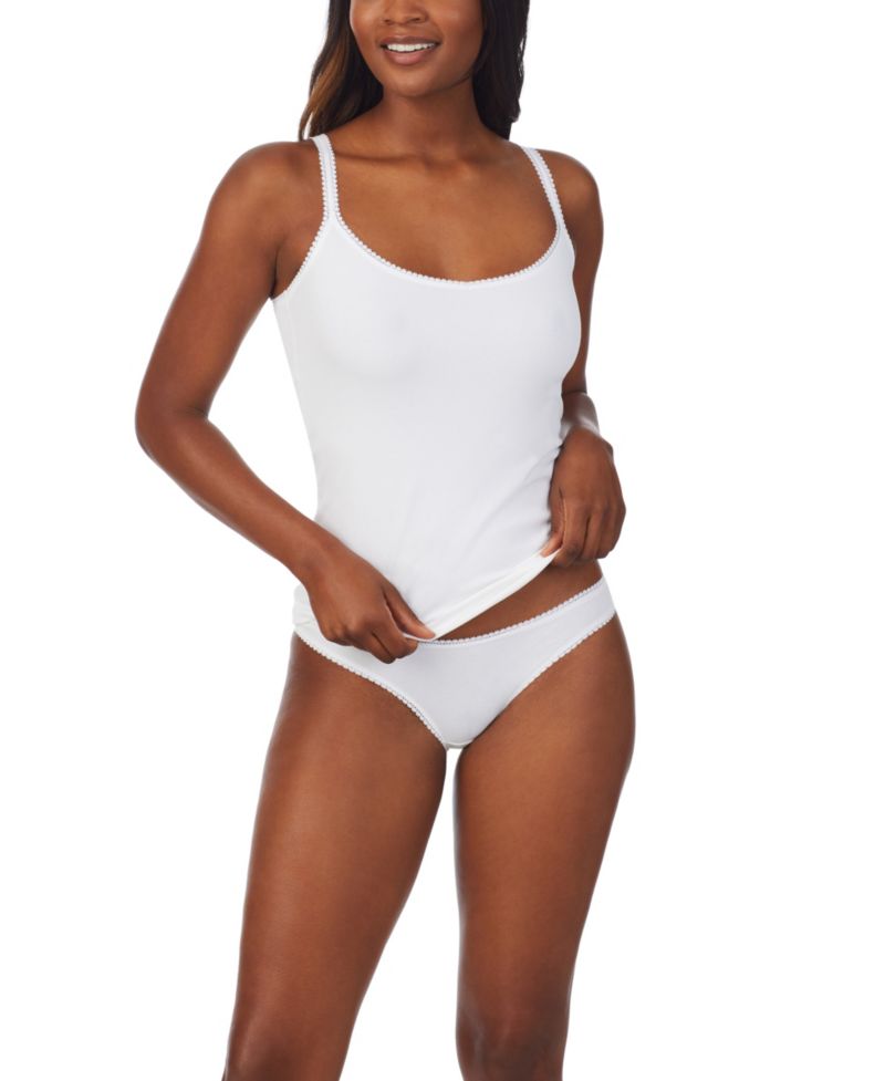 Women's Cabana Cotton-Blend Reversible V-Neck to Scoop Neck Crochet-Trim Camisole, 2-Piece Set