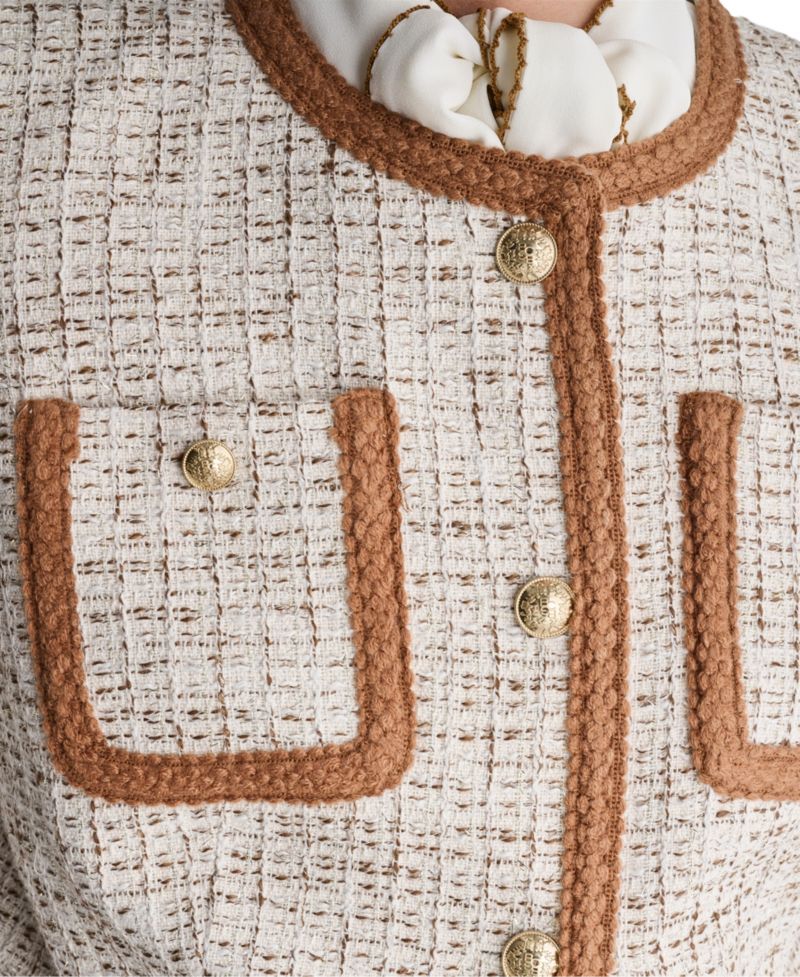 Women's Tweed Sleeveless Button-Front Vest