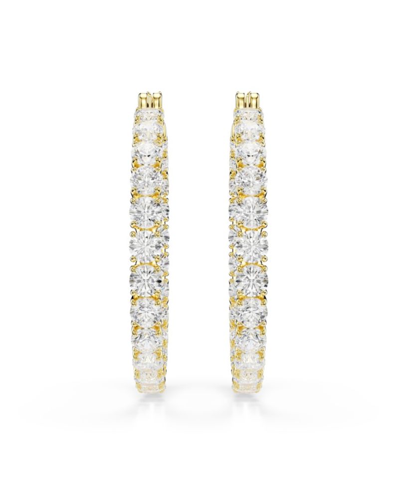 Gold-Tone Plated Matrix Hoop Earrings
