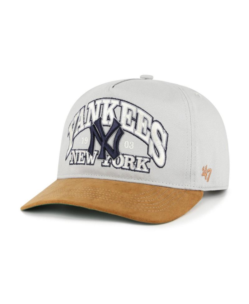 Men's Gray/Brown New York Yankees Cooperstown Break Wood Suede Hitch Adjustable Hat