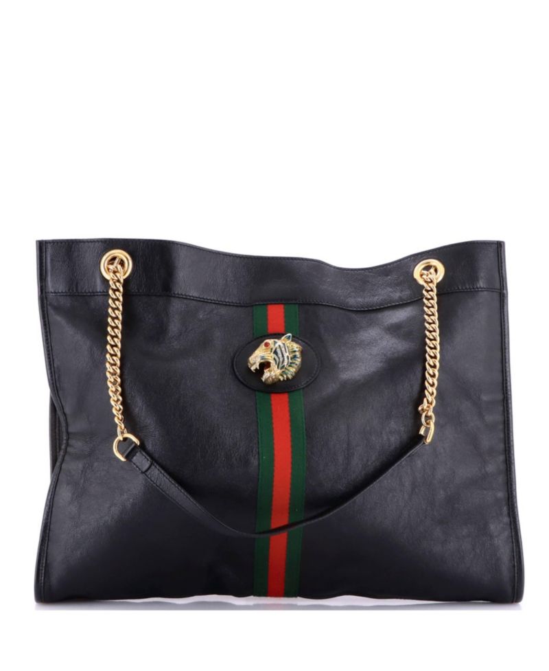 Large Rajah Chain Tote Leather