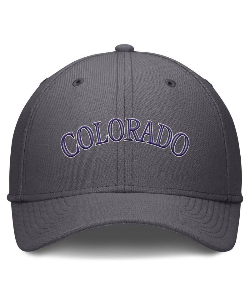 Men's Gray Colorado Rockies Swoosh Performance Flex Hat