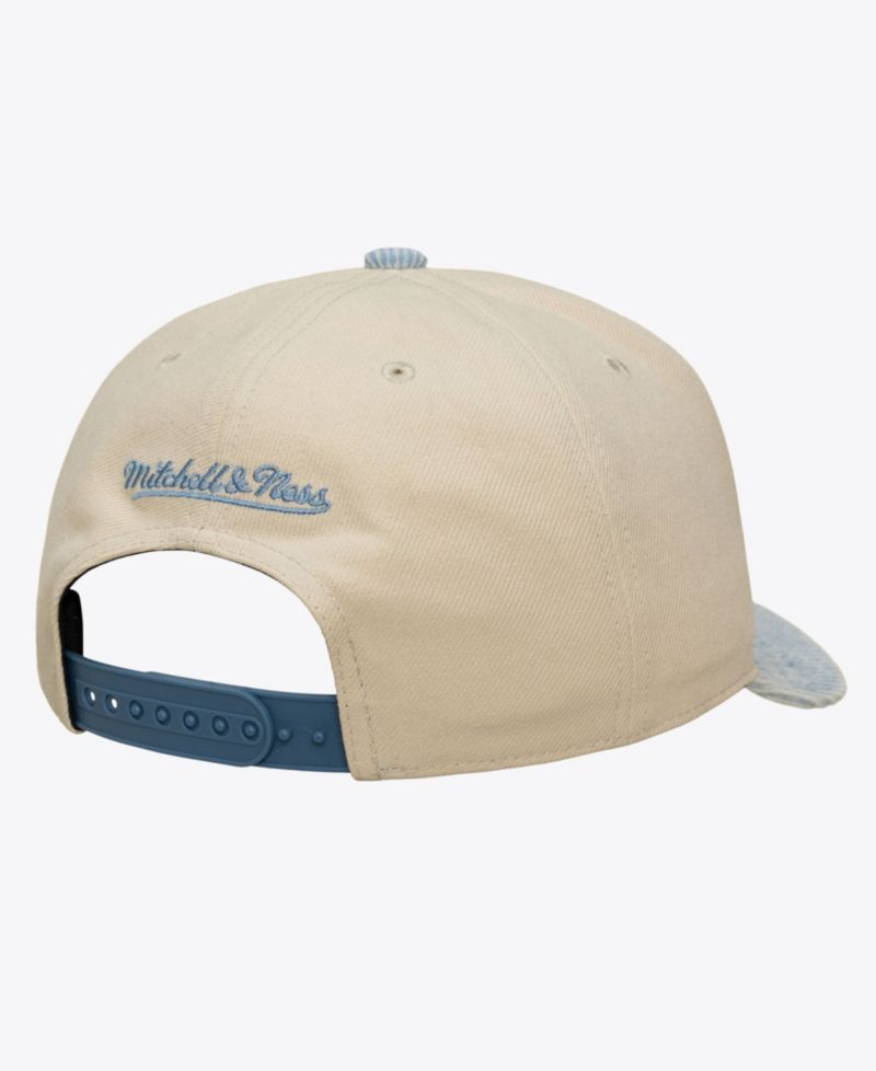 Men's Cream/Light Blue Athletics Washed Corduroy Pro Crown Snapback Hat