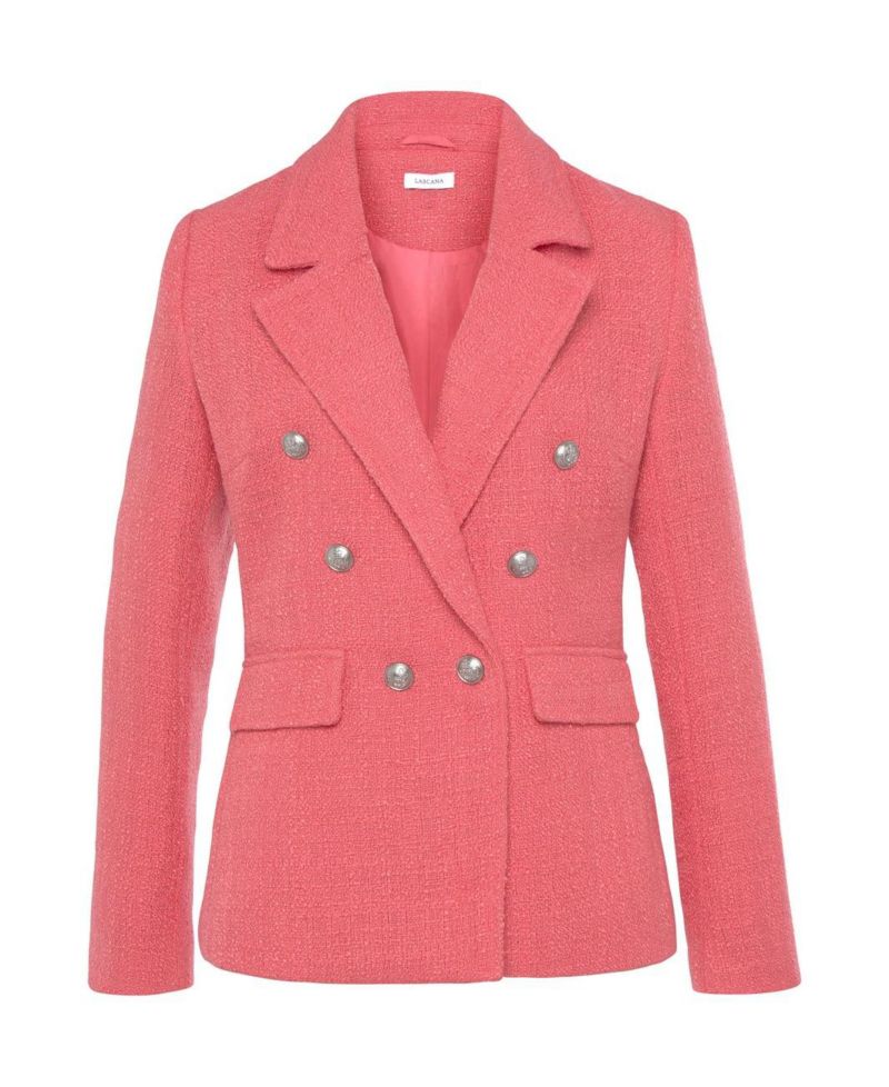 Women's Double Breasted Boucle with Pockets Blazer