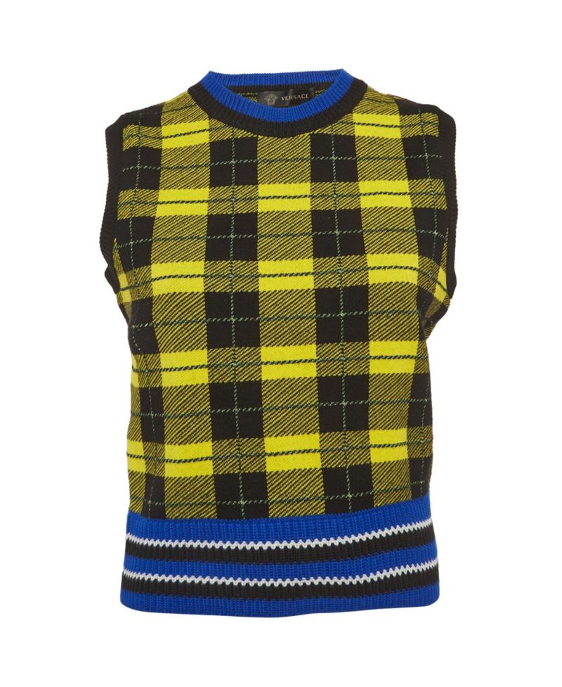 Women's Plaid Knit Vest Sweater