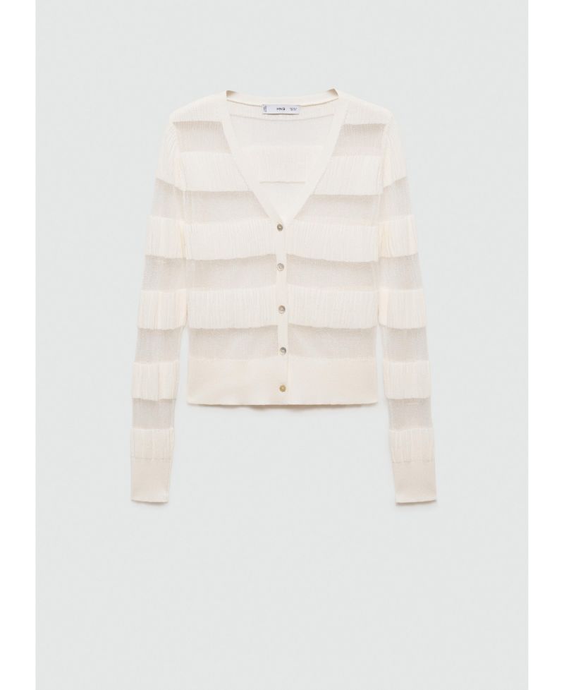 Women's Sheer Textured Cardigan Sweater