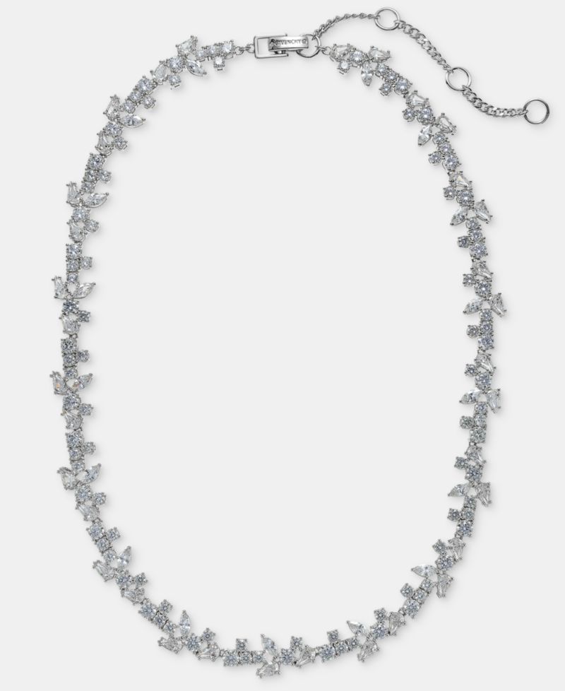 Cubic Zirconia Collar Necklace, 16" + 3" extender