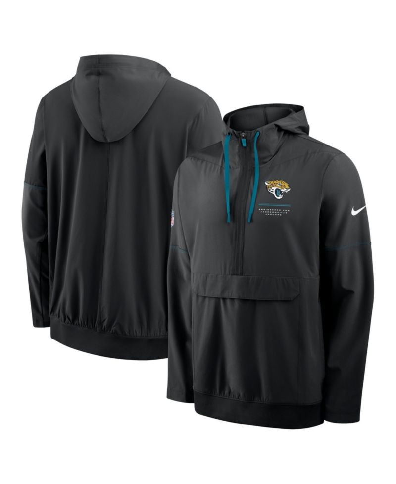 Men's Black Jacksonville Jaguars Sideline Anorak Half-Zip Hoodie