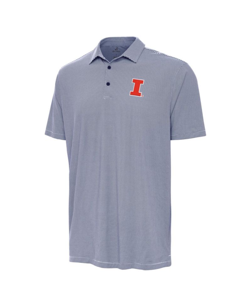 Men's Navy/White Illinois Fighting Illini Twine Polo Shirt