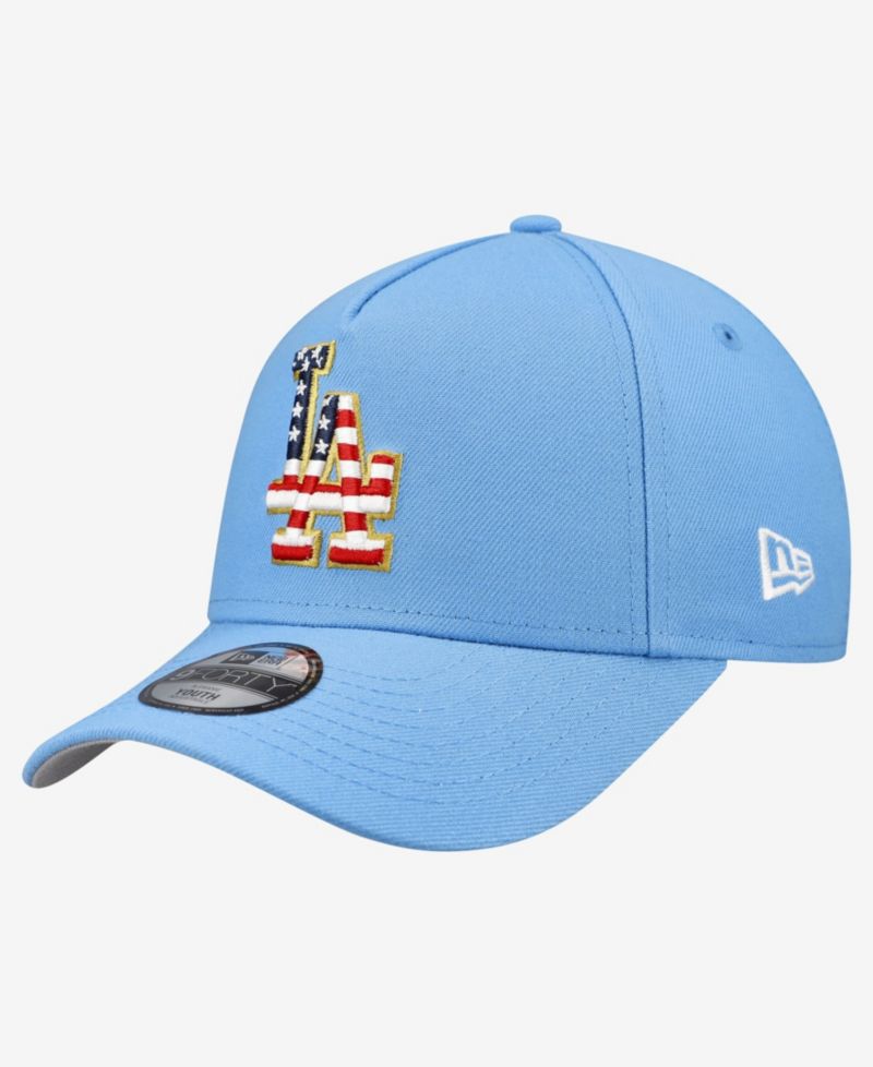Big Boys and Girls Light Blue Los Angeles Dodgers Celebrate America's 250th 9FORTY A-Frame Adjustable Hat