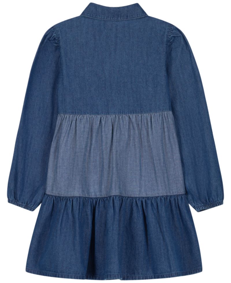 Toddler Girls' 2T-6X Collared Denim Button-Front Dress