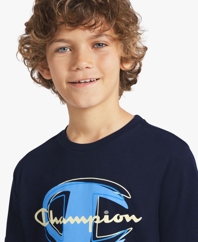 Big Boys' Short-Sleeve Round Neck Graphic T-Shirt
