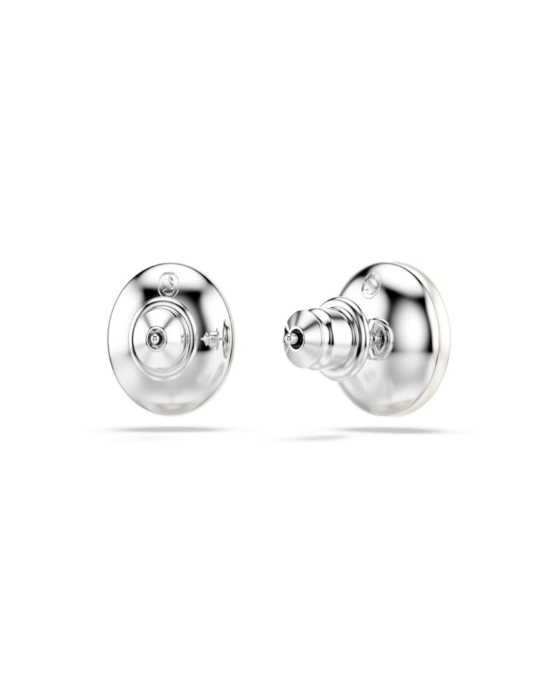 Rhodium-Plated Matrix Stud Earrings