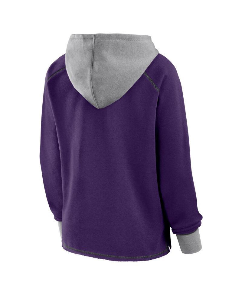 Women's Purple Baltimore Ravens Boom Fleece Pullover V-Neck Hoodie