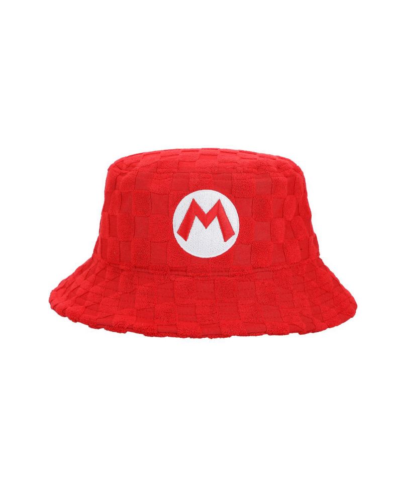 Men's Bros Luigi Logo Green Checkered Bucket Hat