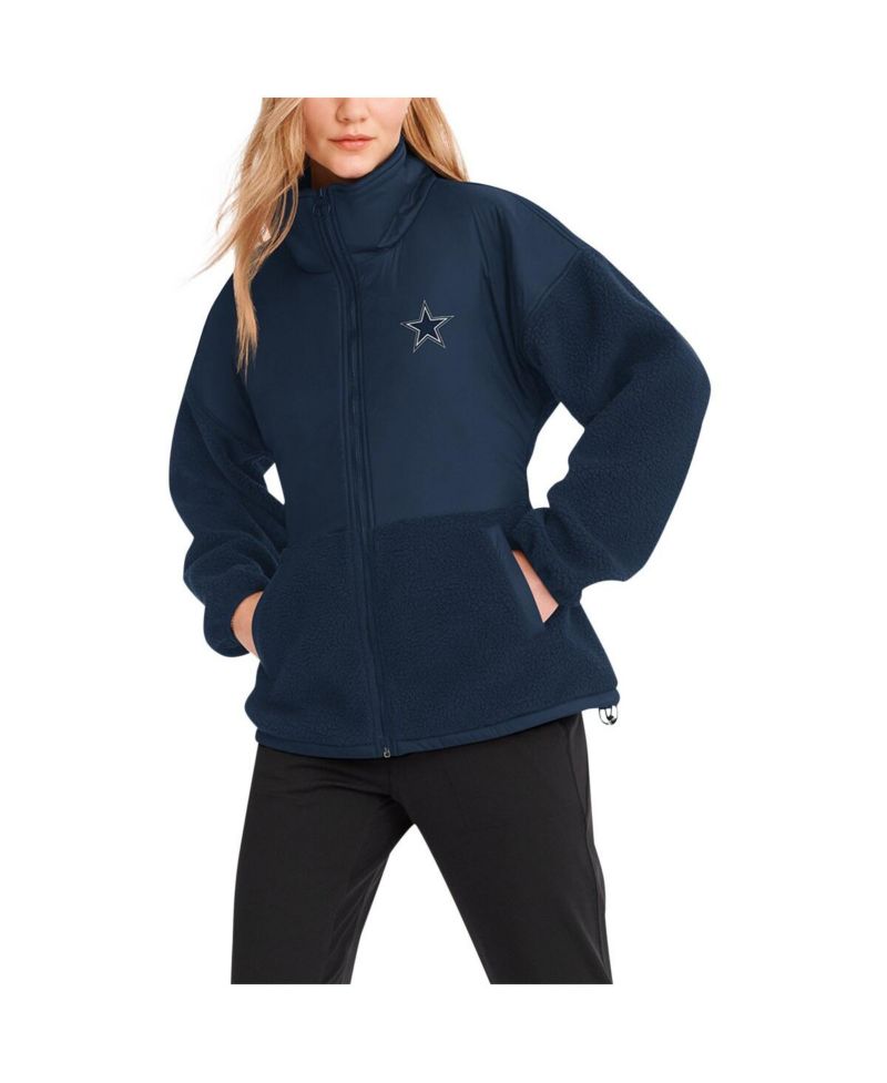 Women's Navy Dallas Cowboys Drew Sherpa Full-Zip Jacket