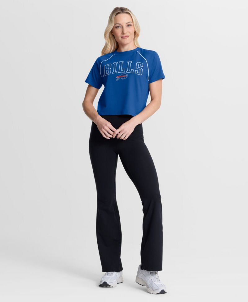 Women's Buffalo Bills Offensive Scheme Raglan Tri-Blend Cropped Top