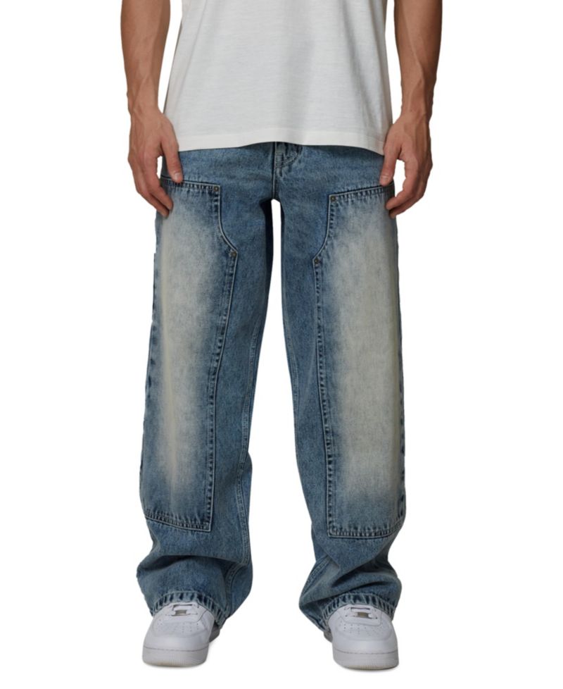 Men's Straight-Leg Mid Rise Double-Knee Jeans
