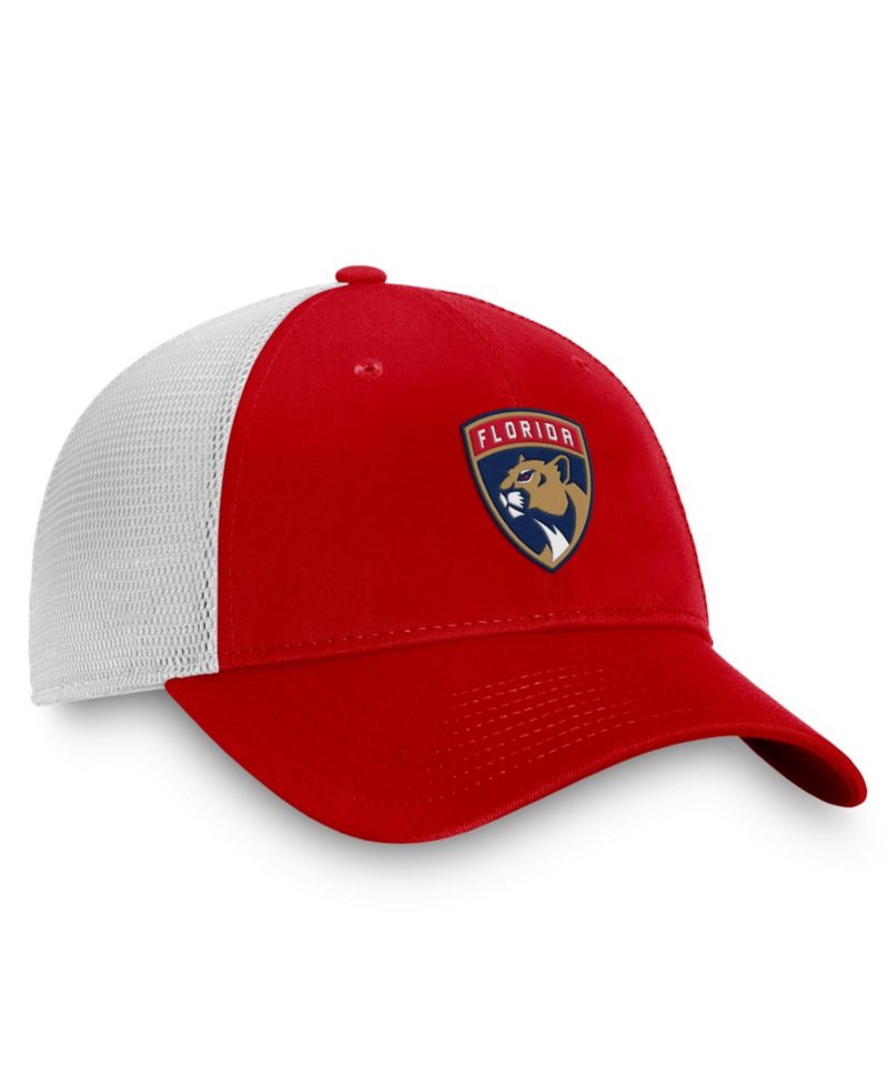 Men's Red/White Florida Panthers Core Primary Logo Trucker Adjustable Hat